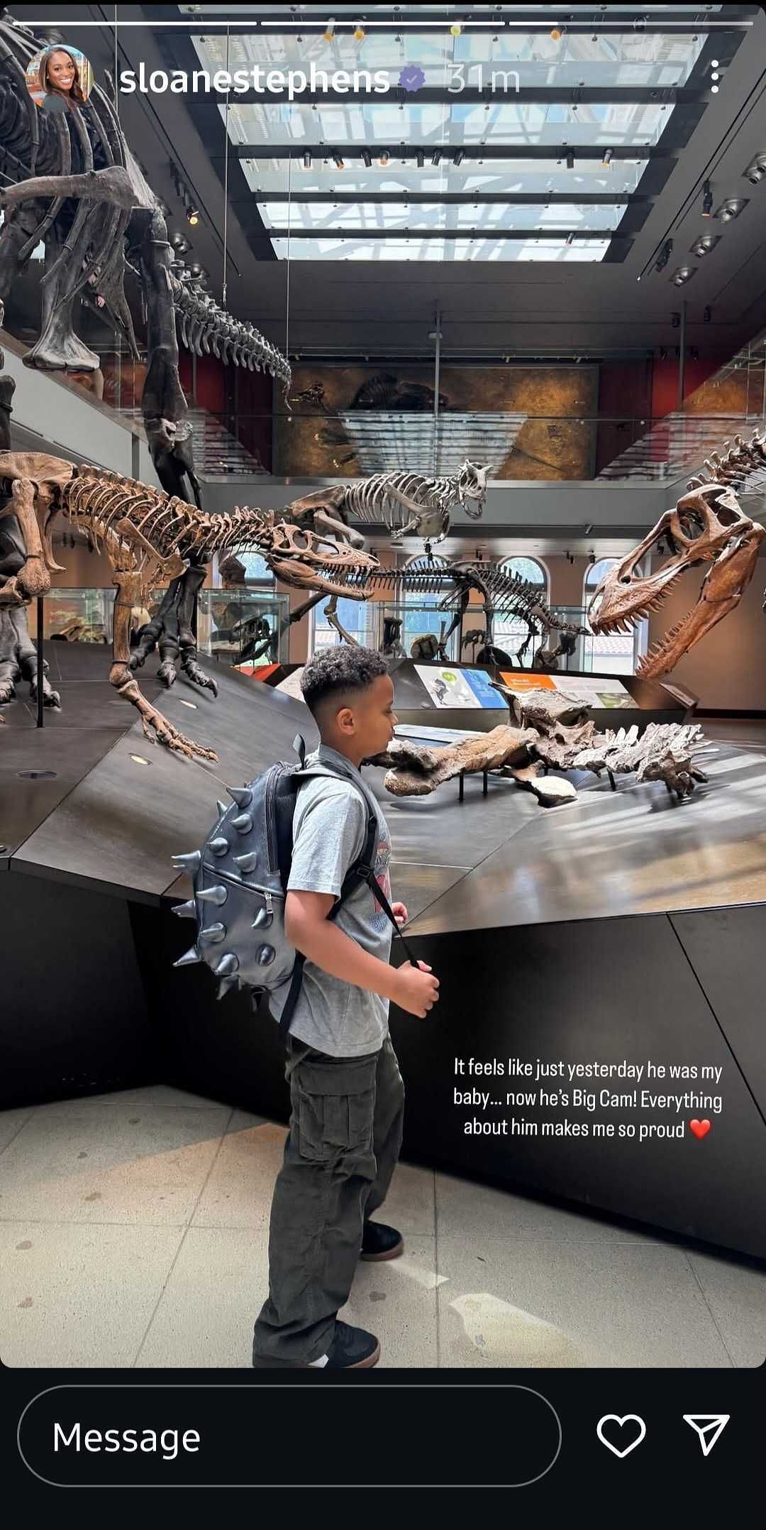Sloane Stephens marveled at how her son has grown during the latter's school field trip (Source: Instagram)